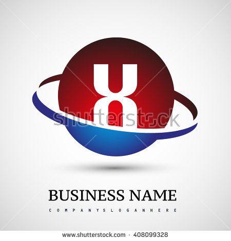 Blue Circle Red Letters Logo - Letter X logo icon design template elements on red and blue circle ...