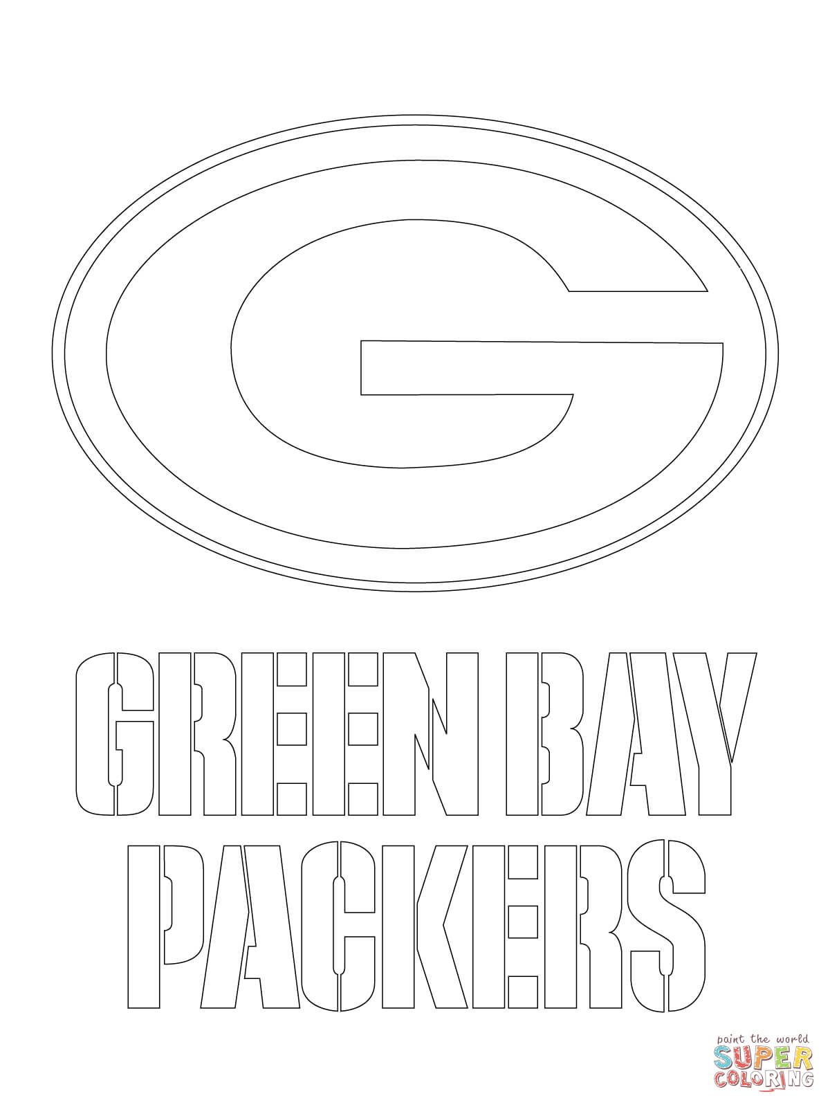 NFL Packers Logo - Green Bay Packers Logo coloring page | Free Printable Coloring Pages