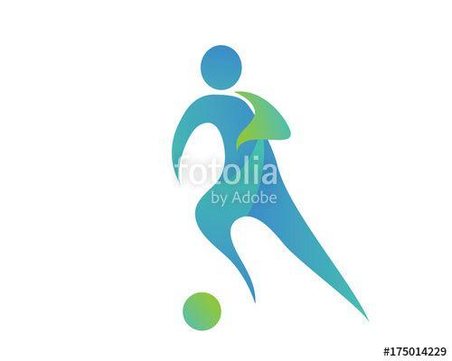 Abstract Soccer Logo - Modern Abstract Soccer Player In Action Logo Stock image