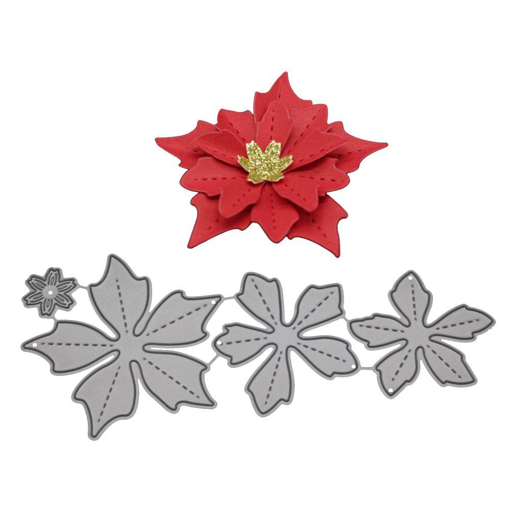 5 Petals Flower with Red Logo - 5 Petal Flower Scrapbook Metal Cutting Dies DIY Party Decor Stamps ...