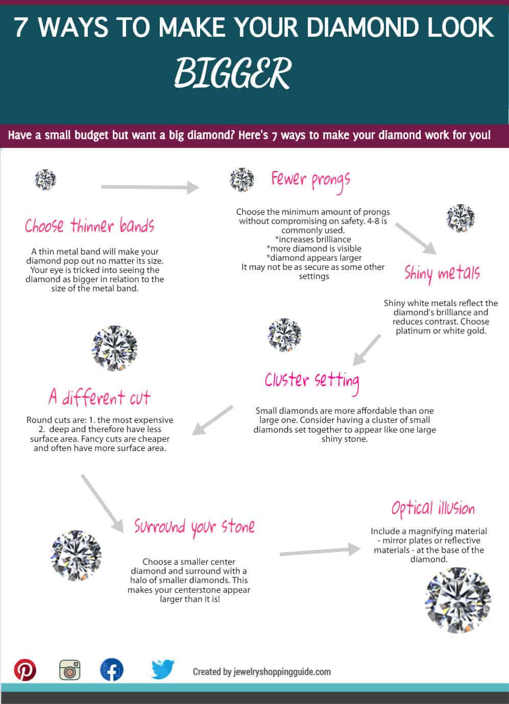 Attached 3 Red Diamonds Logo - 7 Tricks to Make Your Diamond Look Bigger – Jewelry Guide