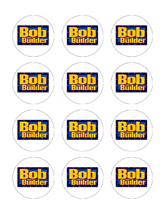 Bob the Builder Logo - IMAGE Cupcake x 12 Edible Printed Cake Topper Bob The Builder Logo ...
