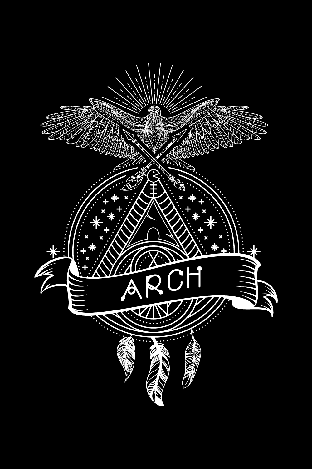 Black Arch Logo - dark arch linux image in playing cards style