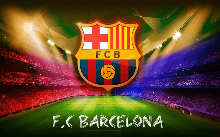 Abstract Soccer Logo - Download wallpaper Barcelona FC, fan art, Barca, soccer, logo, FCB