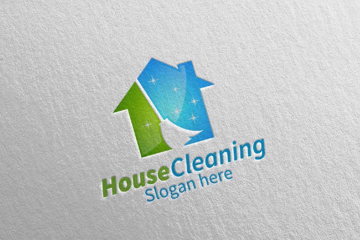 Service Logo - House Cleaning Service Logo Design