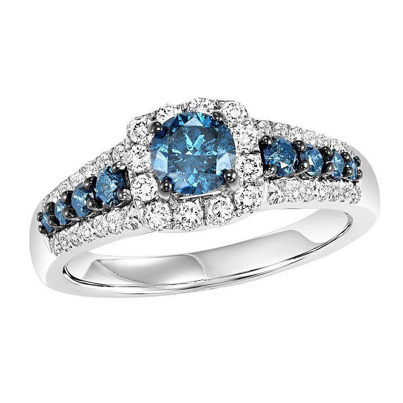Blue and White Diamond Logo - Sami Fine Jewelry: Bridal Bells 14K Blue & White Diamond Engagement ...