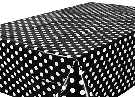 Large Rectangular Black O Logo - Large Rectangular Oilcloth PVC Wipe Clean Tablecloth 140cm x 240cm