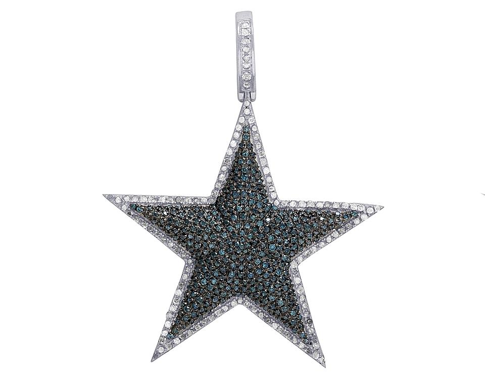 Blue and White Diamond Logo - Jewelry Unlimited 10k White Gold Blue Diamond Dallas Cowboys Star