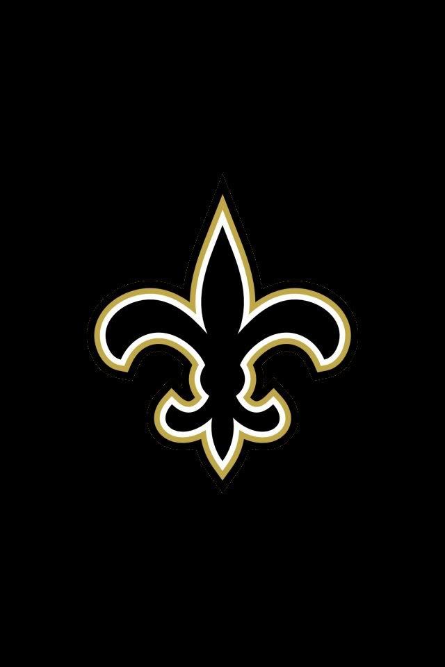 Black and Gold Sports Logo - Saints football Louisiana sports logo on black background iPhone
