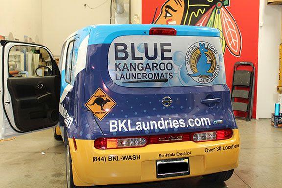 Blue Kangaroo Laundromat Logo - Fleet Graphics for Blue Kangaroo Laudromats
