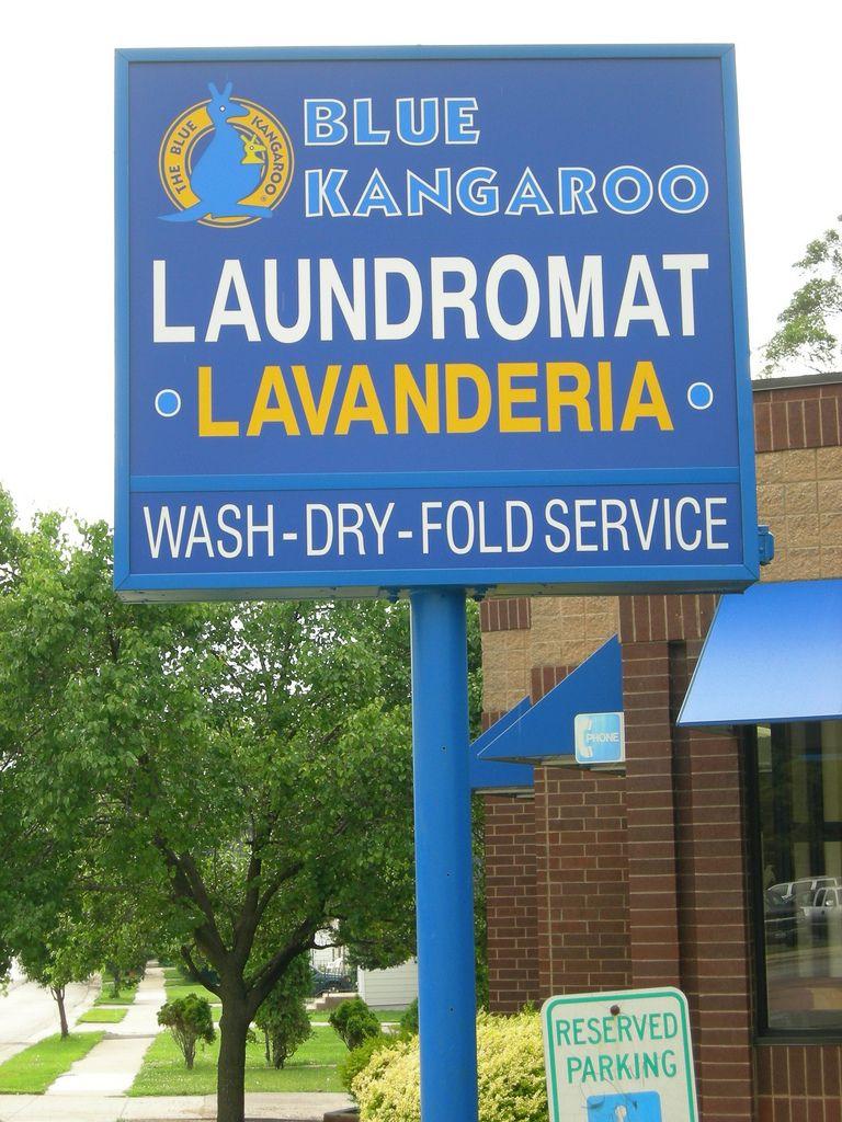 Blue Kangaroo Laundromat Logo - Blue Kangaroo Laundromat sign - Elgin, Illinois. | Photo tak… | Flickr