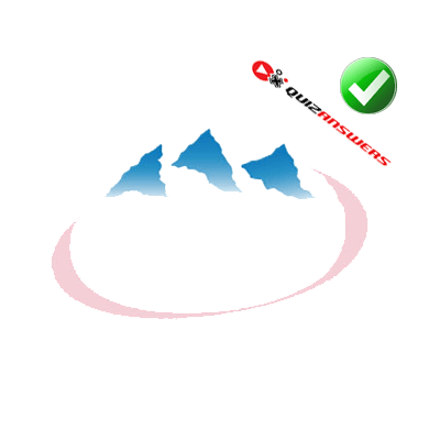 Mountains with Pink Logo - Pink Circle With Blue Mountains Logo - Logo Vector Online 2019