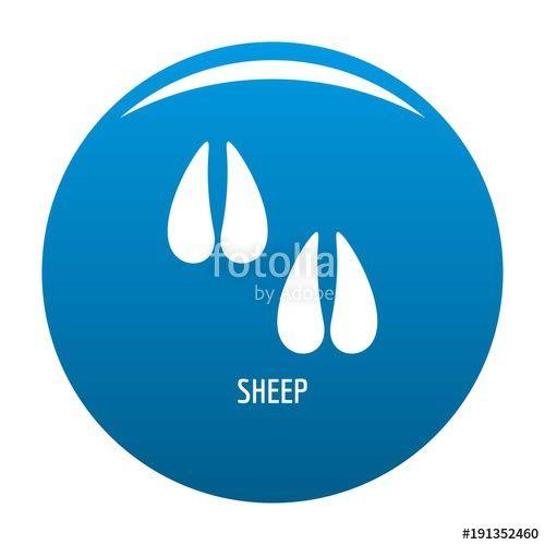 White and Blue Circle Company Logo - Sheep step icon vector blue circle isolated on white background