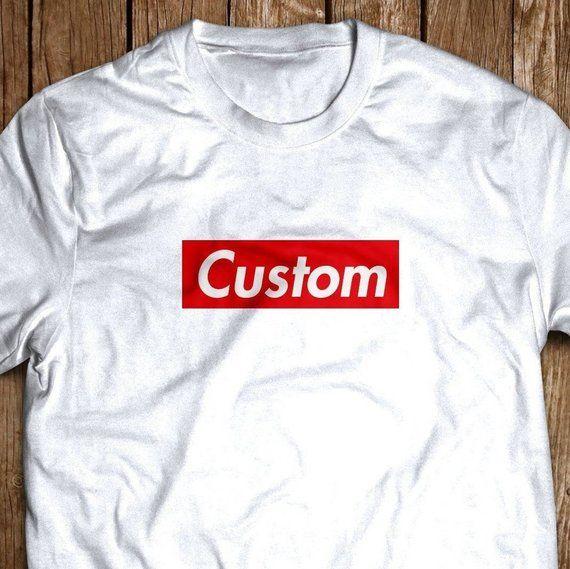 White Box with a Red a Logo - Custom your word or name SUPREME like BOX LOGO shirt tee | Etsy