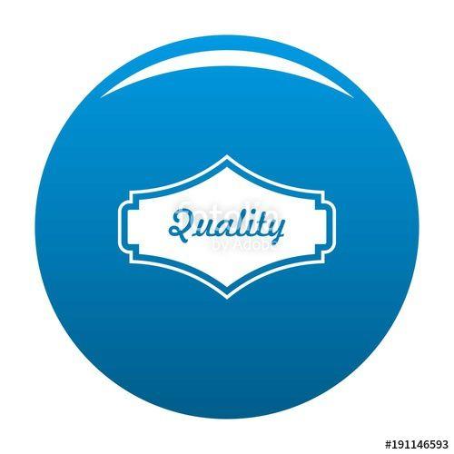 White and Blue Circle Company Logo - Quality label icon vector blue circle isolated on white background ...