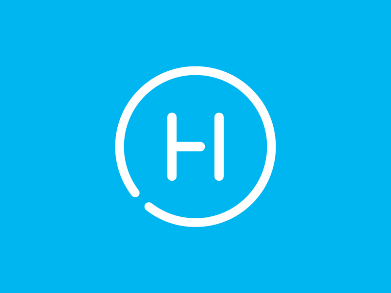 White and Blue Circle Company Logo - HOBEK company logo