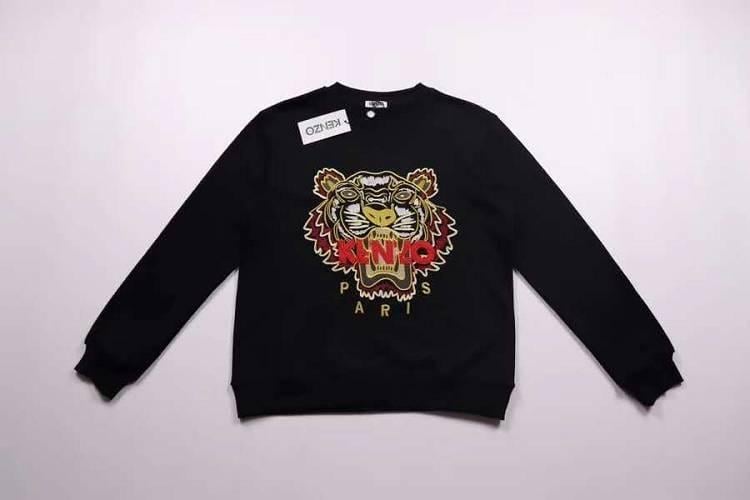 Red and Black Letter Logo - Hot Kenzo Red Letter Logo Gold Tiger Black Hoodie Online for Sale ...