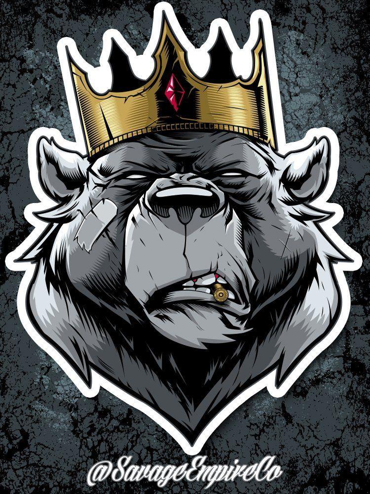 Savage King Logo - Savage king stickers | Bear Necessities | Art, Artwork, Drawings