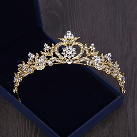 Red and Gold with a Crown of a B Logo - Amazon.com : GTVERNH Retro. The Bride Red Crown Hair Ornaments ...