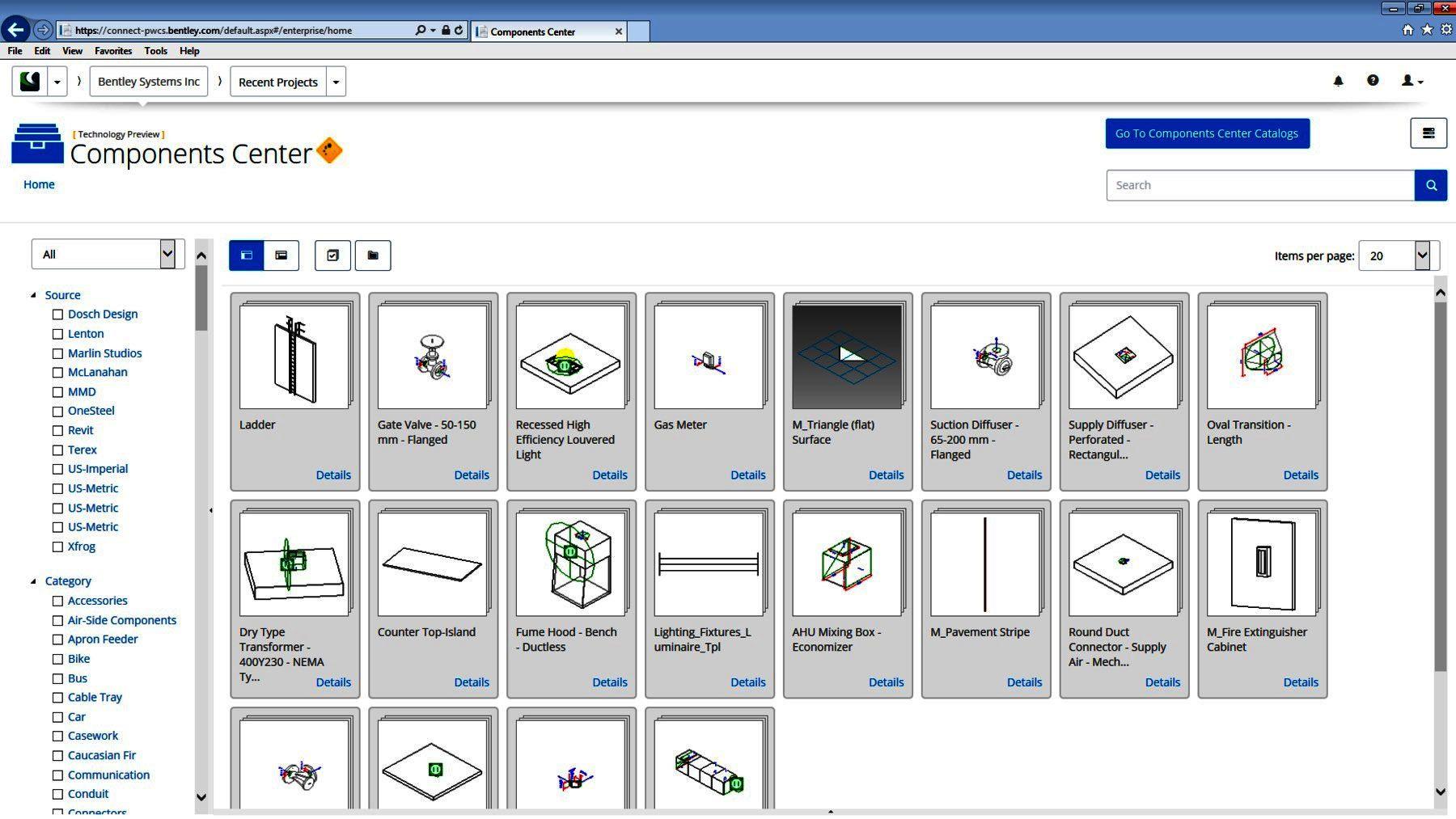 Bentley Systems Logo - Catalog and BIM Standards Cloud Service - Components Center