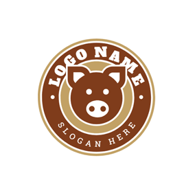 Brown Circle Logo - Free Cute Logo Designs. DesignEvo Logo Maker