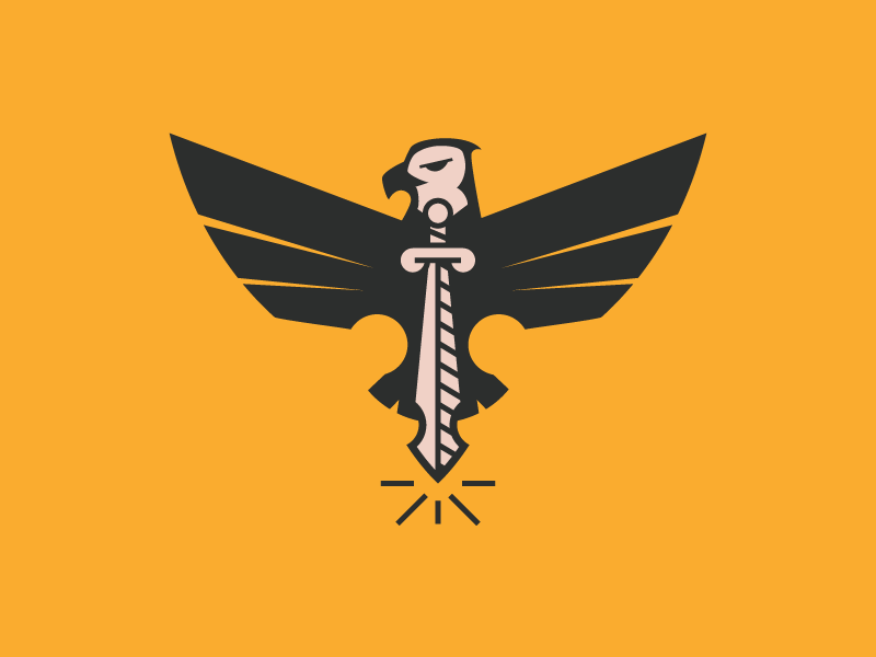 Yellow Wing Logo - Eagle Sword *longer wings Logo by Jamal | Atomos Creative | Dribbble ...