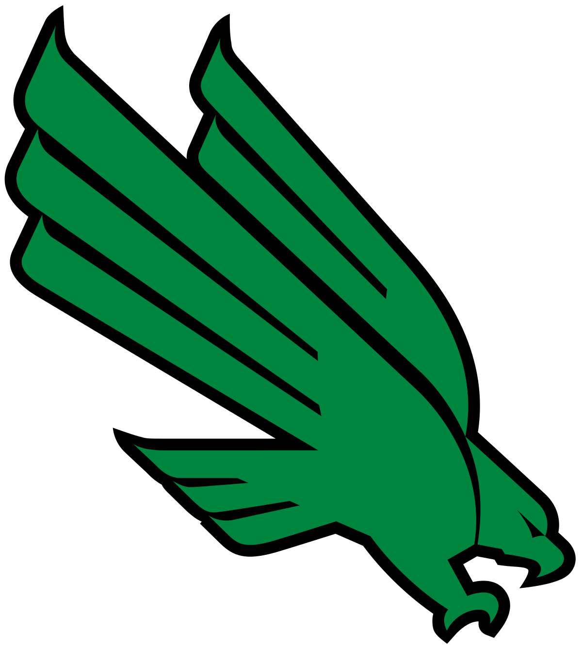 White Green Bird Logo - North Texas Mean Green