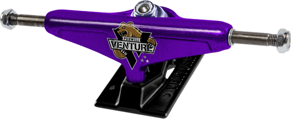 Venture Trucks Grizzly Logo - Venture Trucks Pudwill V5 Hi Grizzly Purple Black Forged. Live Well