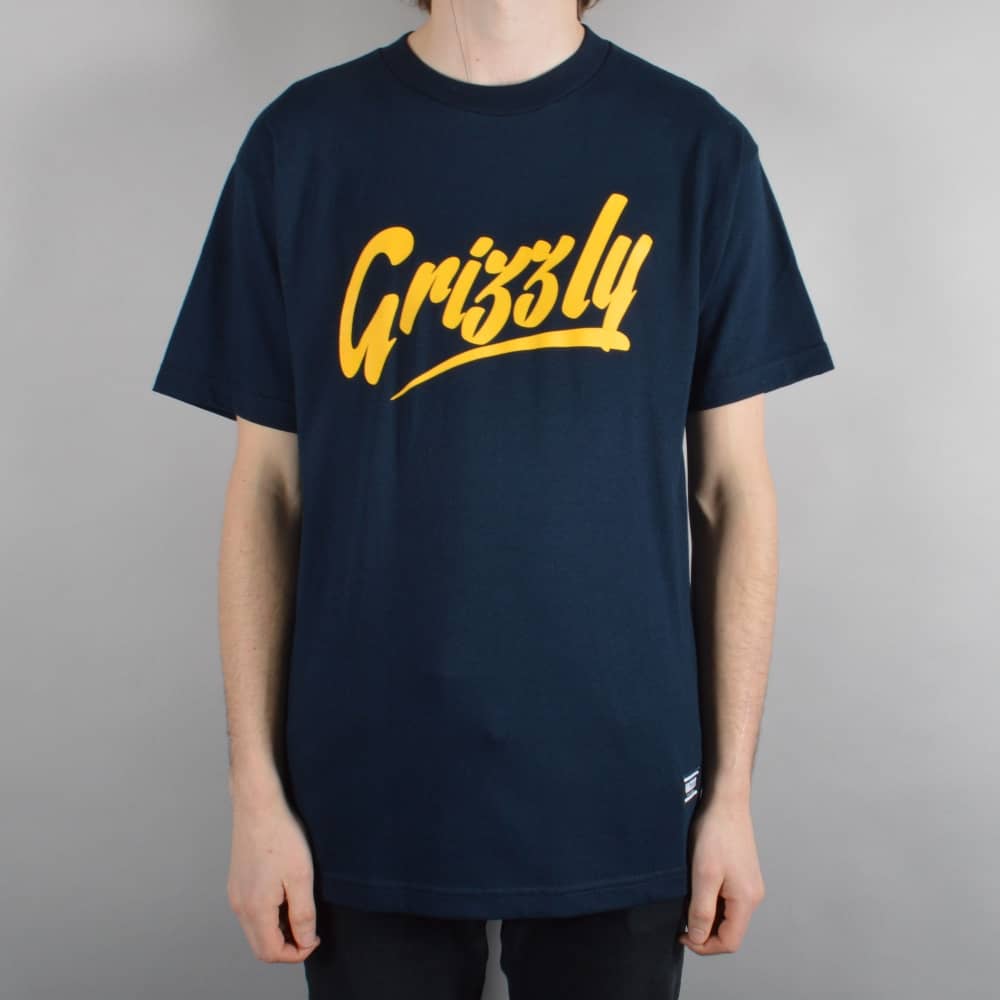 Venture Trucks Grizzly Logo - Grizzly Griptape Freehand Skate T-Shirt - Navy - SKATE CLOTHING from ...