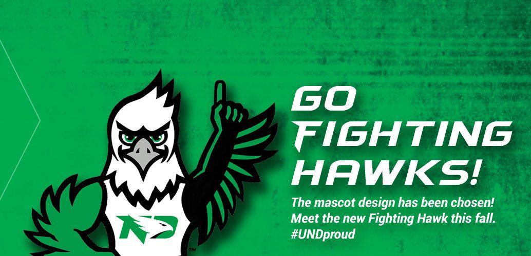 Green Hawk Logo - Mascot. UND: University of North Dakota
