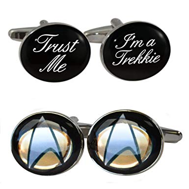 Fi Logo - Trust Me I'm A Trekkie & Sci-Fi Logo Cufflinks in Leather ...