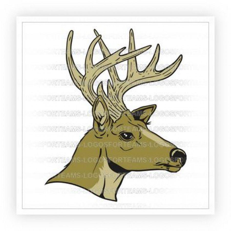 Deer Sports Logo - Sports Logo Part of 10 Point Buck Deer Hunting Antlers Graphic