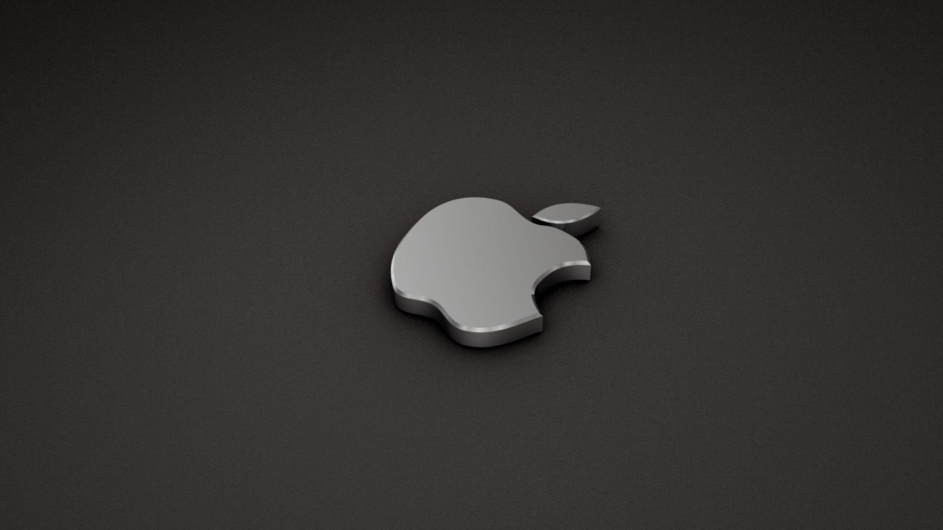 Silver Neon Apple Logo - 3D Black and White Mac Apple Logo HD Wallpaper - Wallpaper Stream