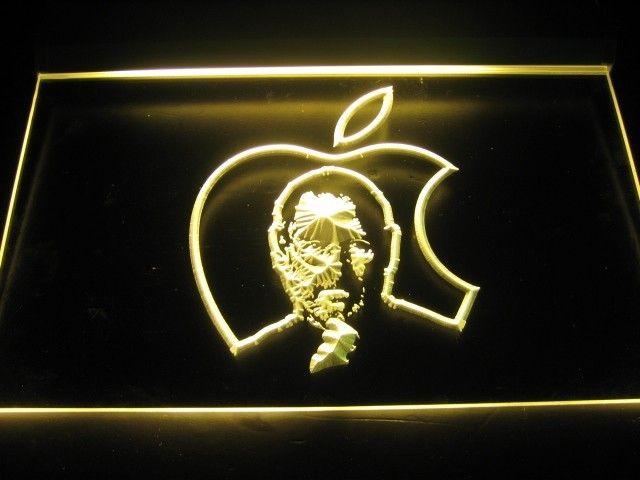 Silver Neon Apple Logo - Steve Jobs Apple Logo Neon Light Sign : Wickedneon.com Neon Signs ...