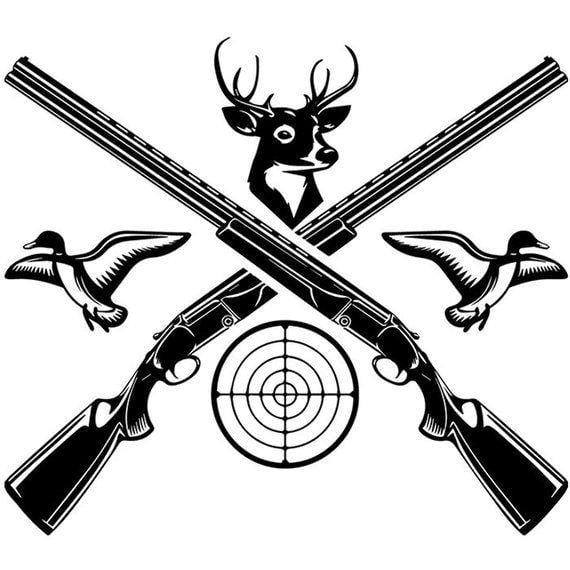 Deer Sports Logo - Hunting Logo 55 Shotguns Crossed Skull Duck Deer Sport Hunt | Etsy