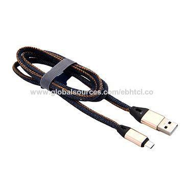 MicroType Logo - China OEM Customize logo Jeans Fabric USB Data Transfer Cable for ...