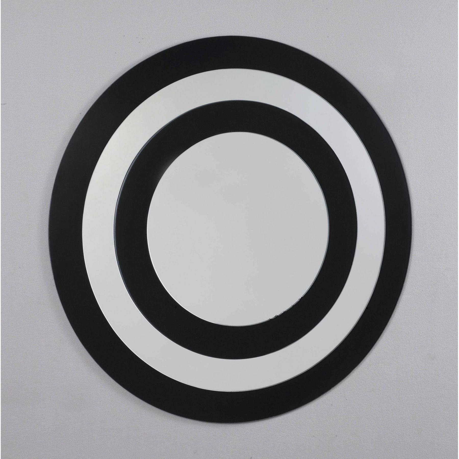 Silver Circle Logo - Black & Silver Circle Mirror - Miscellaneous from Homesdirect 365 UK