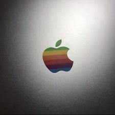 Silver Neon Apple Logo - Apple Logo Sticker