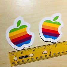 Silver Neon Apple Logo - Apple Logo Sticker