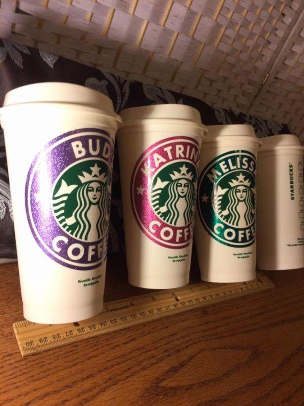 Glitter Starbucks Logo - Glitter Name Starbucks travel cup