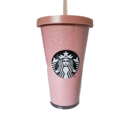 Glitter Starbucks Logo - Starbucks Pink Glitter Rose Gold Cold Cup 16 Oz 2017 Winter Holiday ...