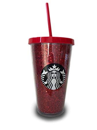 Glitter Starbucks Logo - Amazon.com | Starbucks Holiday Red Glitter Tumbler 16 Ounce: Coffee ...