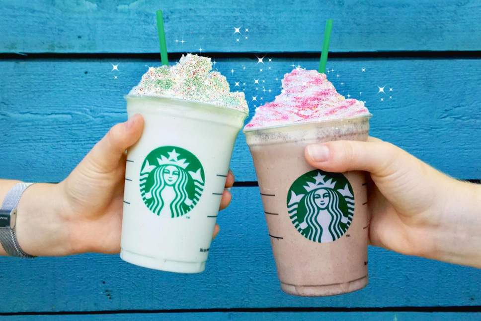 Glitter Starbucks Logo - Starbucks have released a glitter Frappucino, just in time for Pride ...