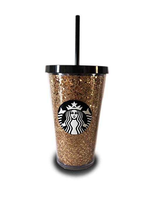 Glitter Starbucks Logo - Amazon.com | Starbucks Holiday Glitter Tumbler Gold 16 oz: Tumblers ...