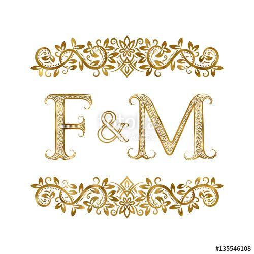 F and M Logo - F and M vintage initials logo symbol. The letters are surrounded by ...