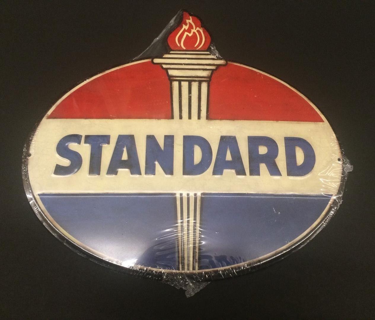 Standard Oil Logo - Metal STANDARD OIL Logo Embossed Tin Sign | #1730856269