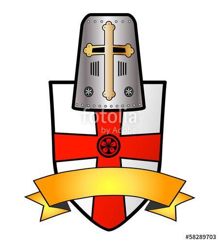 Crusader Helmet Logo - Crusader helmet with cross of st, george on shield