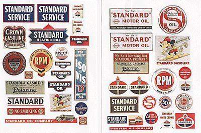 Standard Oil Logo - JL Vintage Gas Station Signs Standard Oil Model Railroad Billboard ...