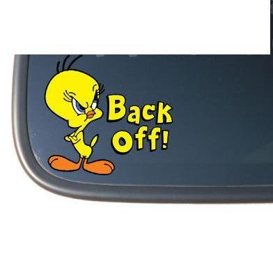 Off the Wall Car Logo - Tweety Bird BACK OFF! Vinyl Car Decal Sticker Window Wall Funny