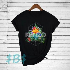Famous Flower Logo - KENZO5 Paris Flower Logo Shirt New Brand Famous Casual Black Women